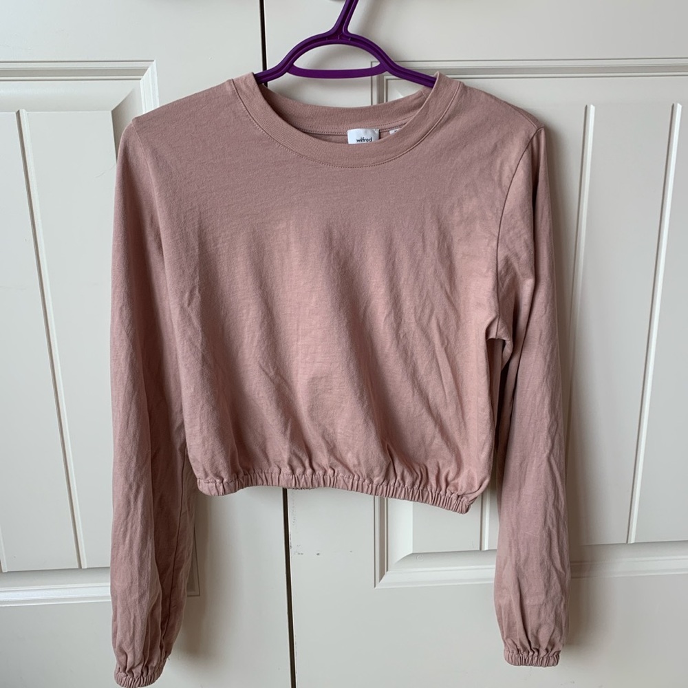 ARITZIA WILFRED JOLIE LONG SLEEVE CROPPED T SHIRT